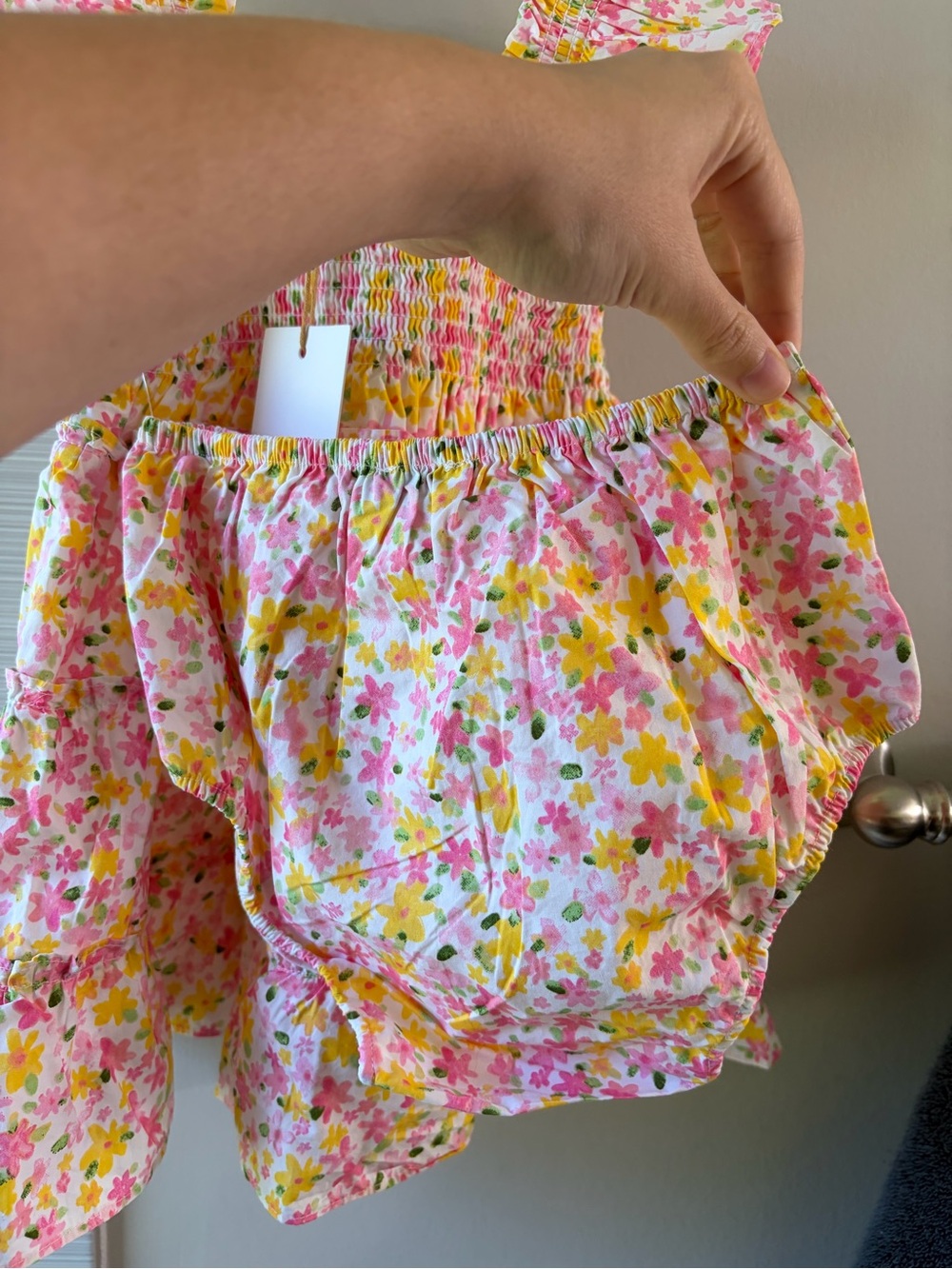 Quince 100% organic cotton poplin smocked dress 18-24 months watercolor ditsy - Picture 5 of 6